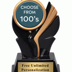 黑色和金色翼插入獎杯