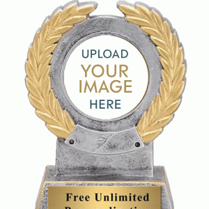 銀色和金色花環定制插入獎杯